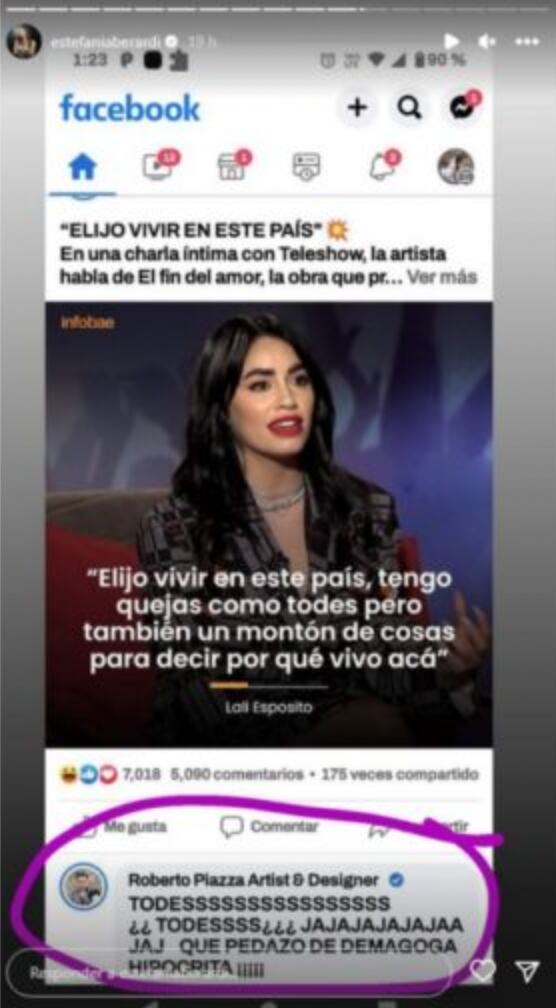 El comentario de Roberto Piazza sobre la entrevista de Lali Espósito.