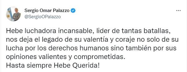 La despedida de los políticos por la muerte de Hebe de Bonafini