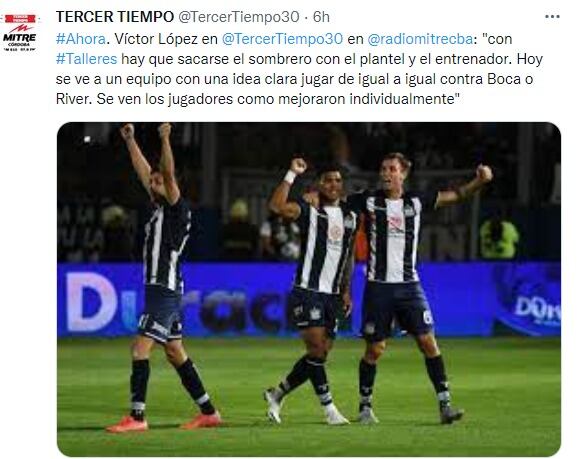 Vitrola  López cumplió una gran campaña en Talleres y destacó el presente Albiazul.