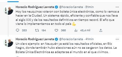 Los referentes de Juntos por el Cambio felicitaron a Rolando Figueroa, el nuevo gobernador de Neuquén.