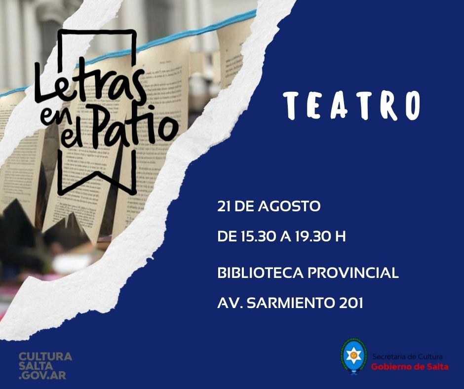 La cita es el sábado 21 de agosto, y se dedicará al género del Teatro.