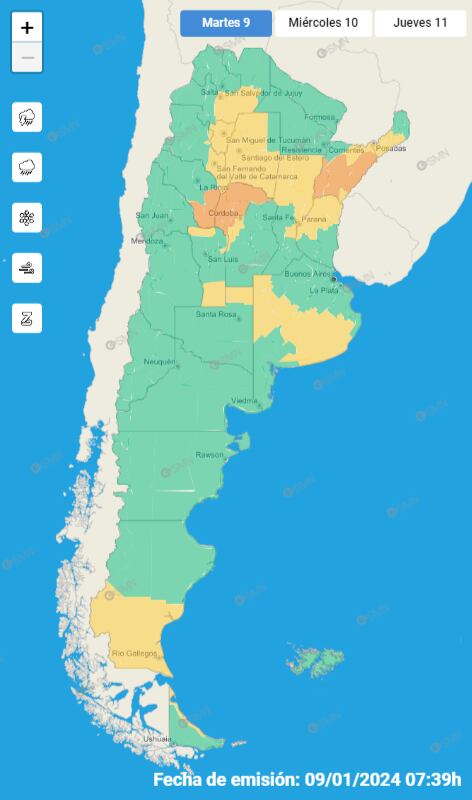 Un alerta por tormentas y vientos fuertes afecta a Entre Ríos y otras provincias