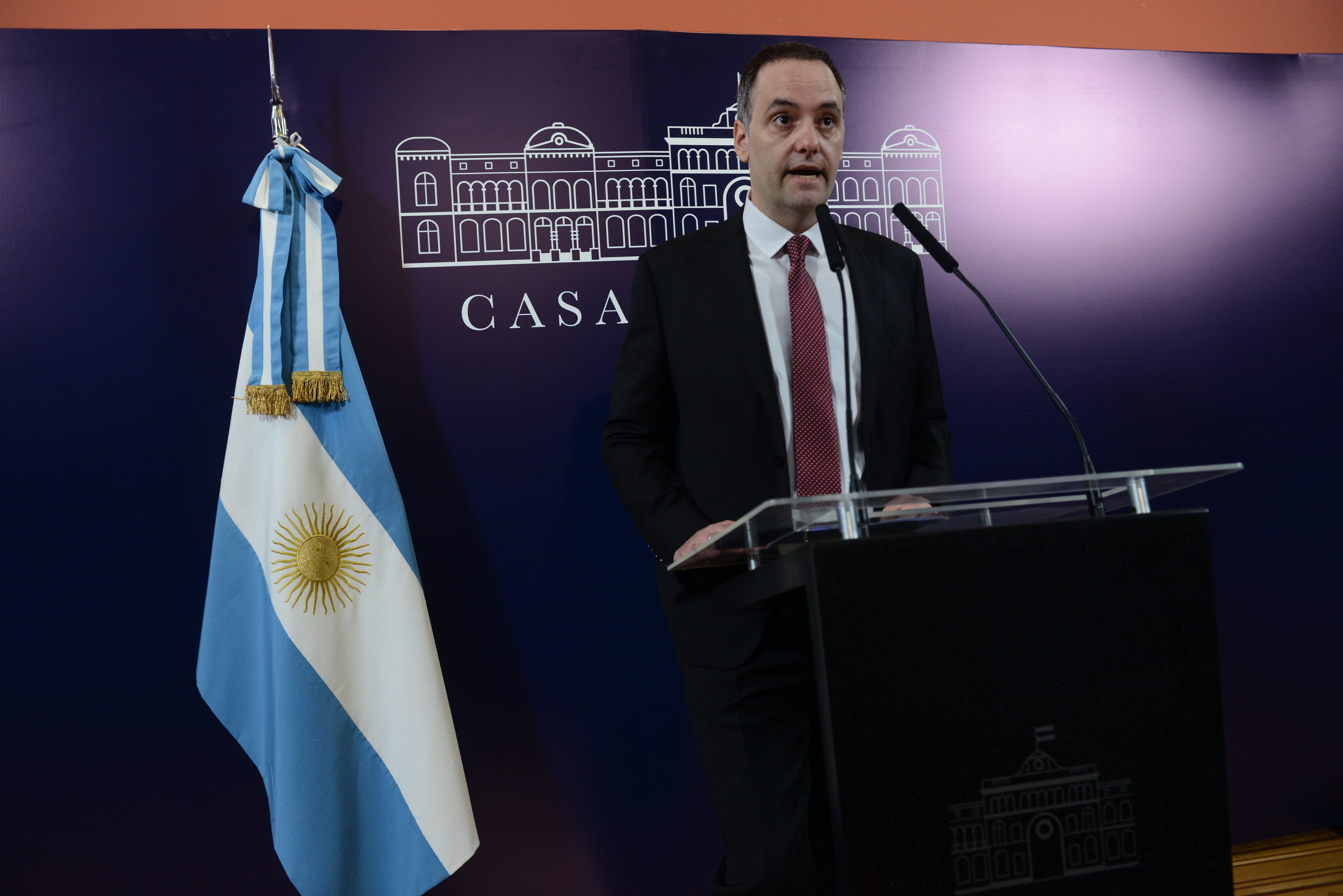 Manuel Adorni en Casa de Gobierno.