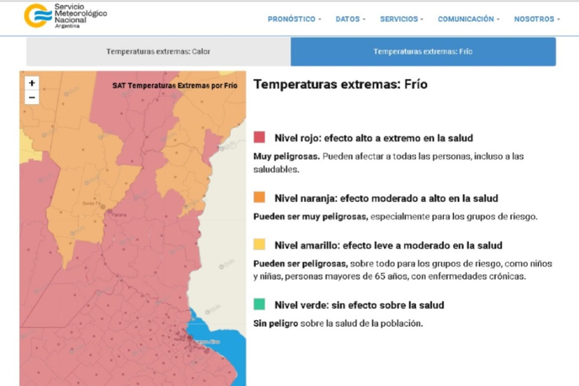 Ola de frío extremo en Entre Ríos