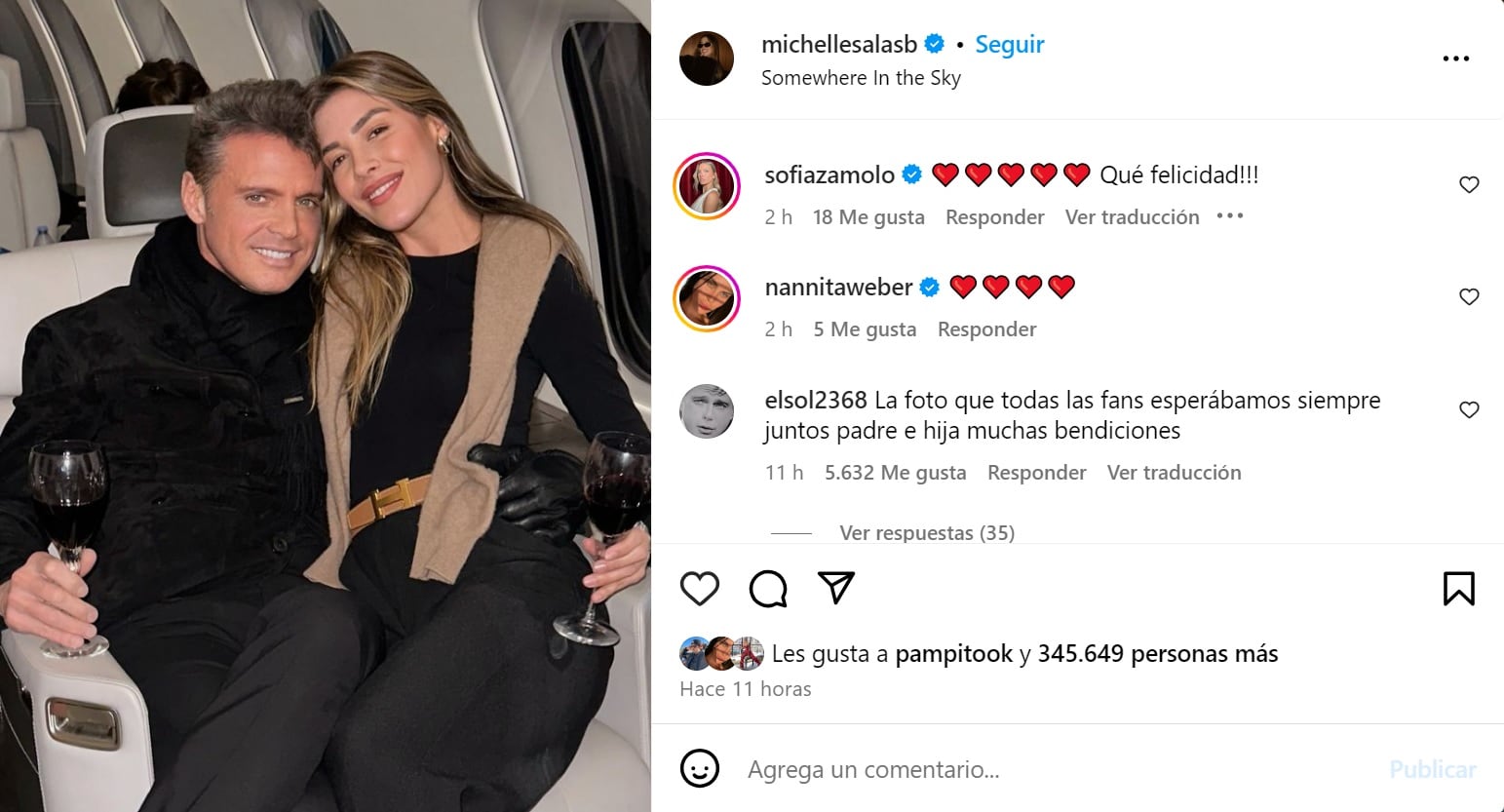 Después de largos años, Michelle Salas y Luis Miguel se reconciliaron. Foto: Instagram.