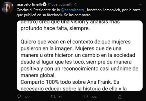 La defensa de Tinelli en Twitter.