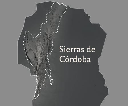 El área serrana de Córdoba relevada en el estudio (Instituto Gulich)