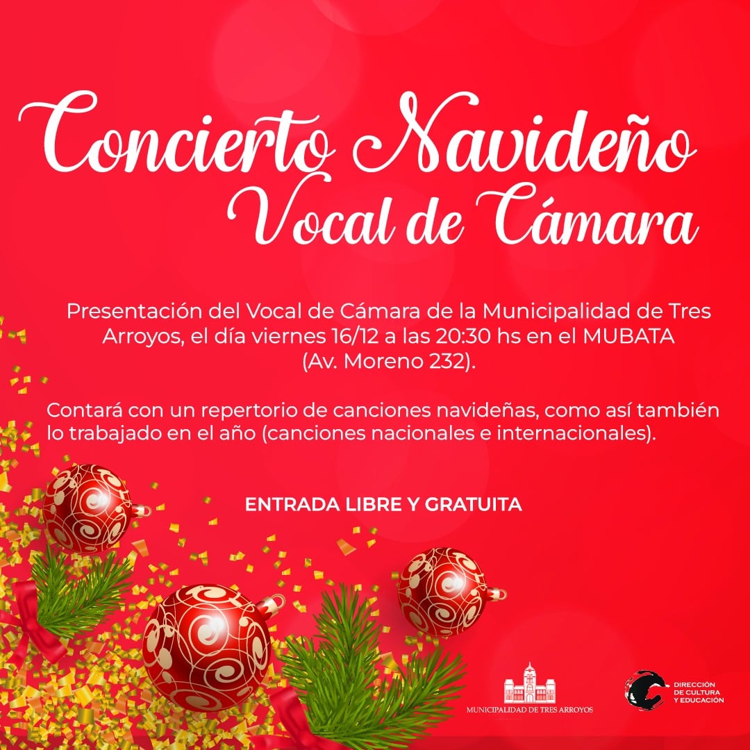 Concierto Navideño del Vocal de Cámara en el Museo de Bellas Artes de Tres Arroyos