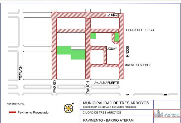 Comienza la obra de pavimentación en el barrio Atepam de Tres arroyos: Sánchez se reunió con los vecinos