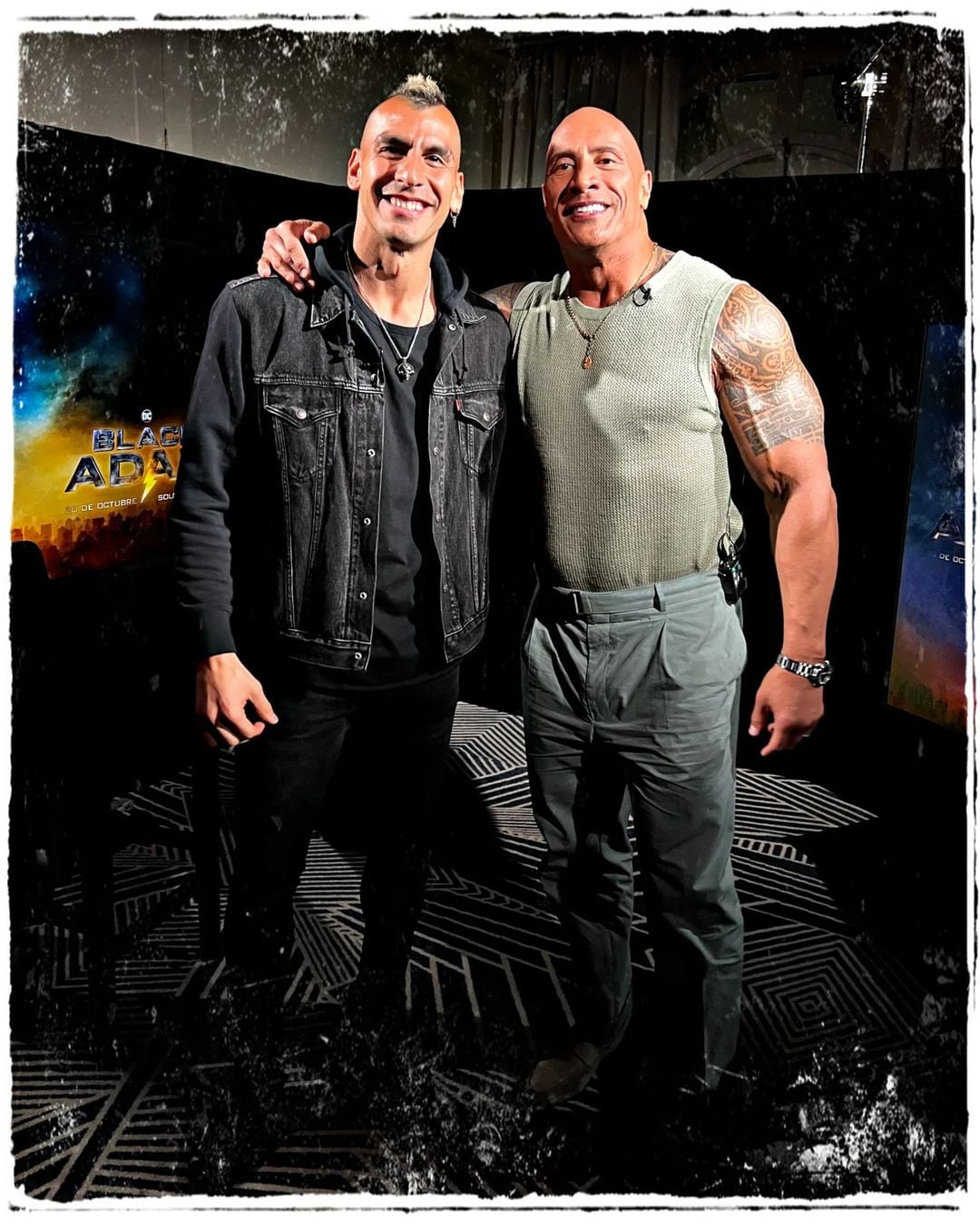 Nahuel Guzmán conoció a Dwayne Johnson en México. La Roca recibió al "Patón" durante una visita para promocionar "Black Adam".