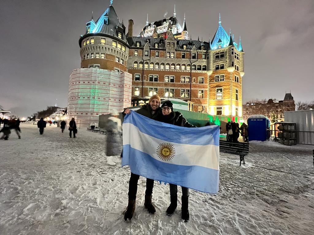 La pareja de cordobeses en Canadá.