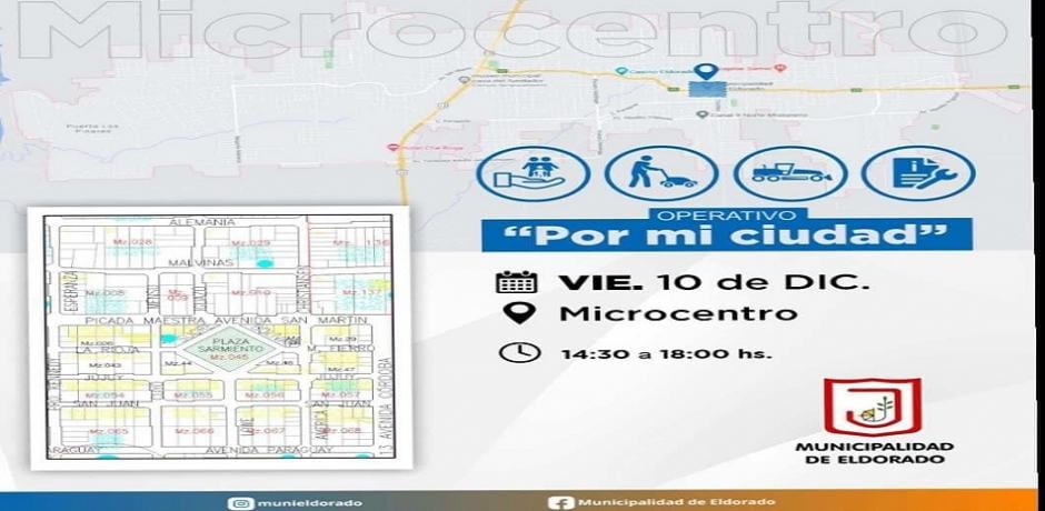 Un nuevo operativo “Por Mi Ciudad” tendrá lugar en Eldorado.