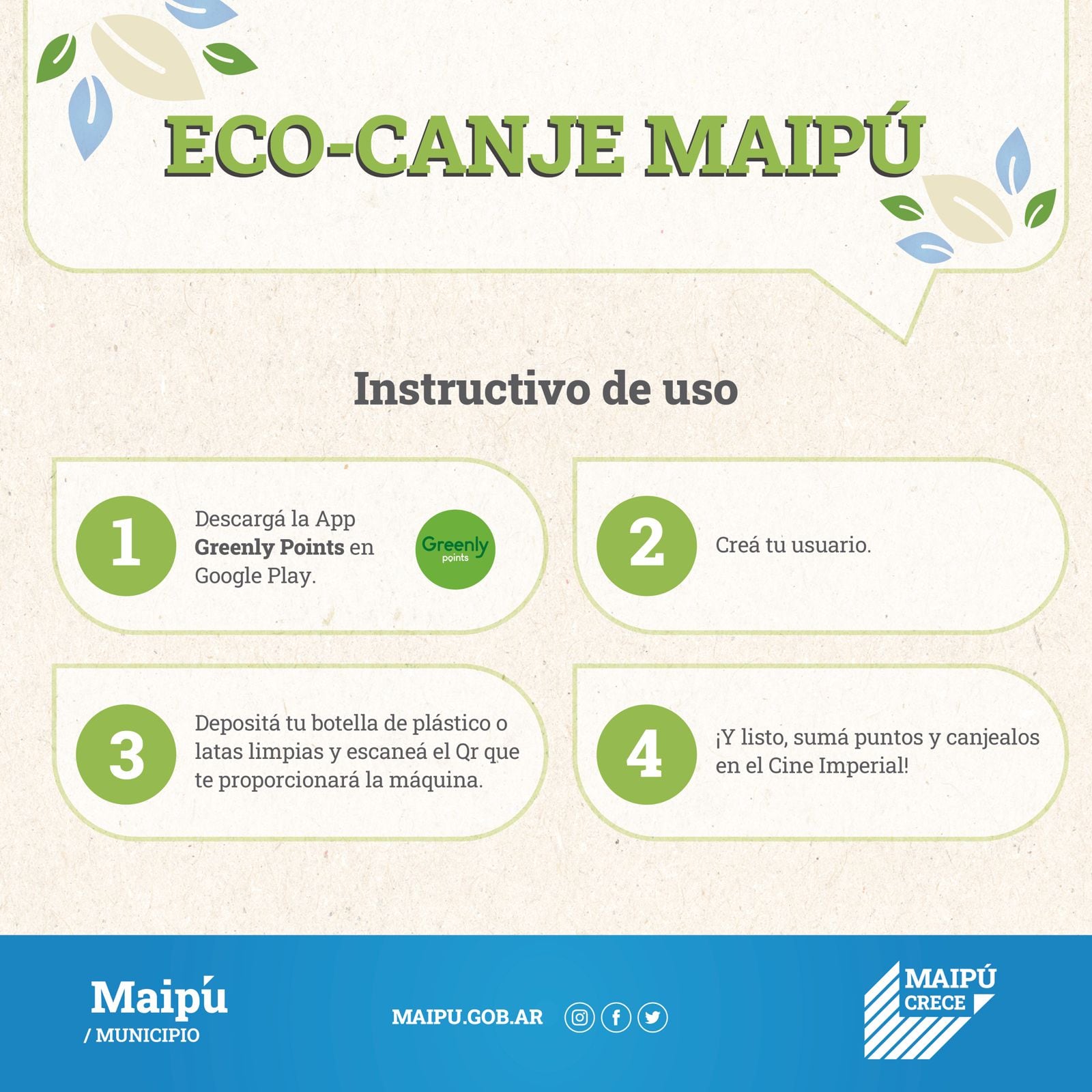 El punto de ecocanje en Maipú comienza a funcionar desde este 2 de mayo.