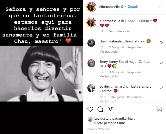 El adiós de las celebridades a Carlitos Balá.