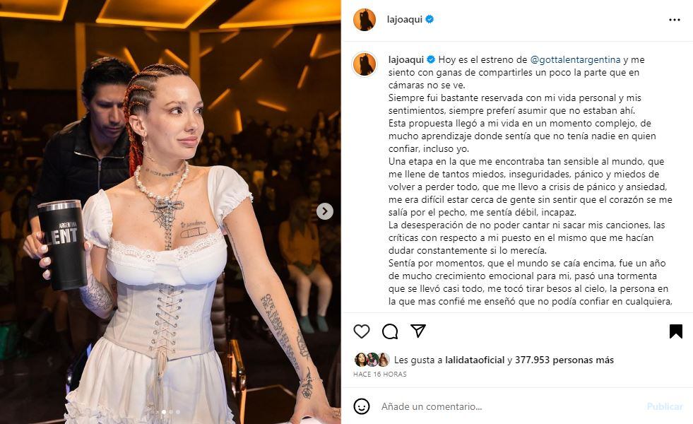 La Joaqui habló sobre su debut como jurado en Got Talent