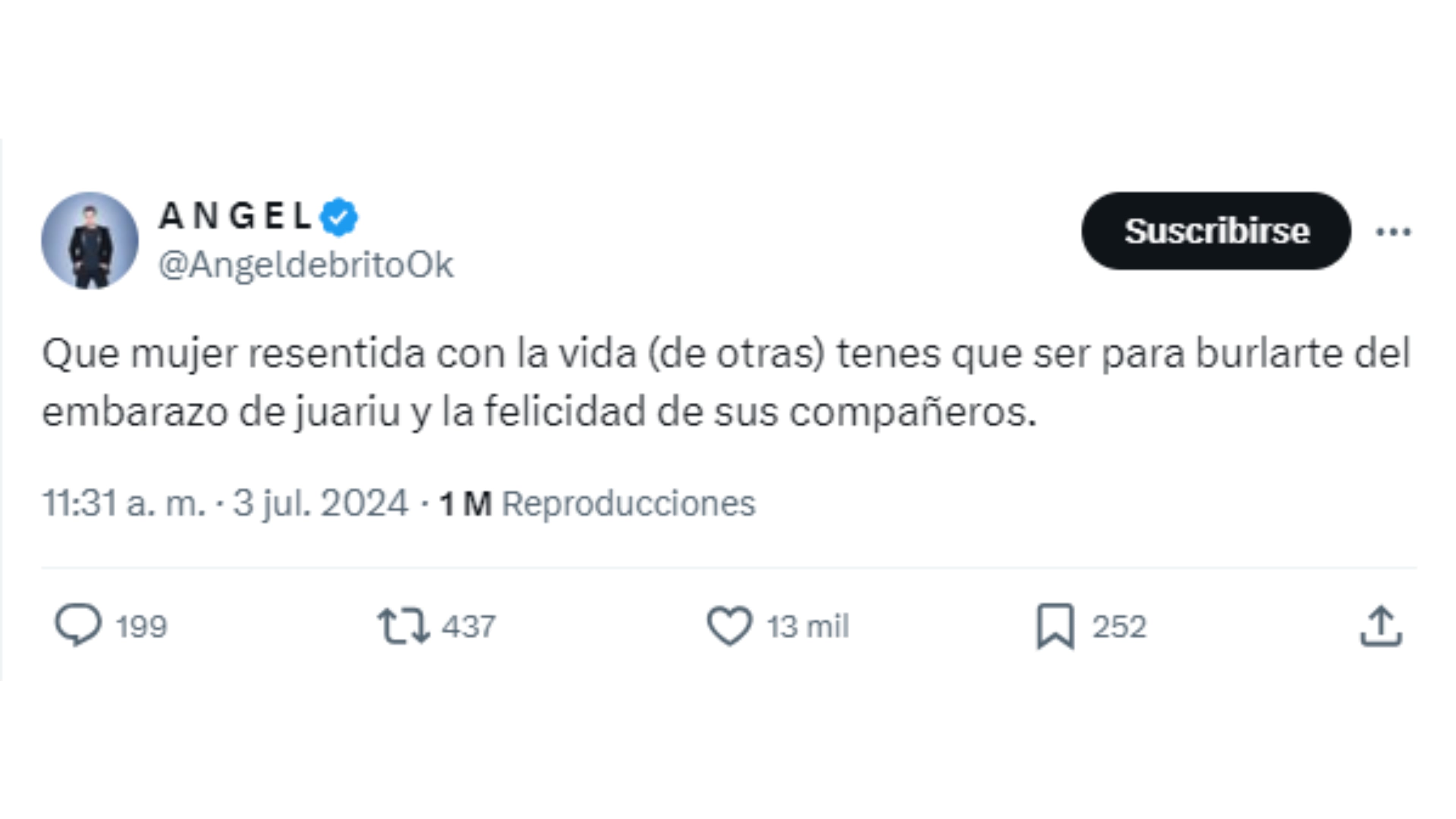 El tweet de Ángel de Brito para la Negra Vernaci.