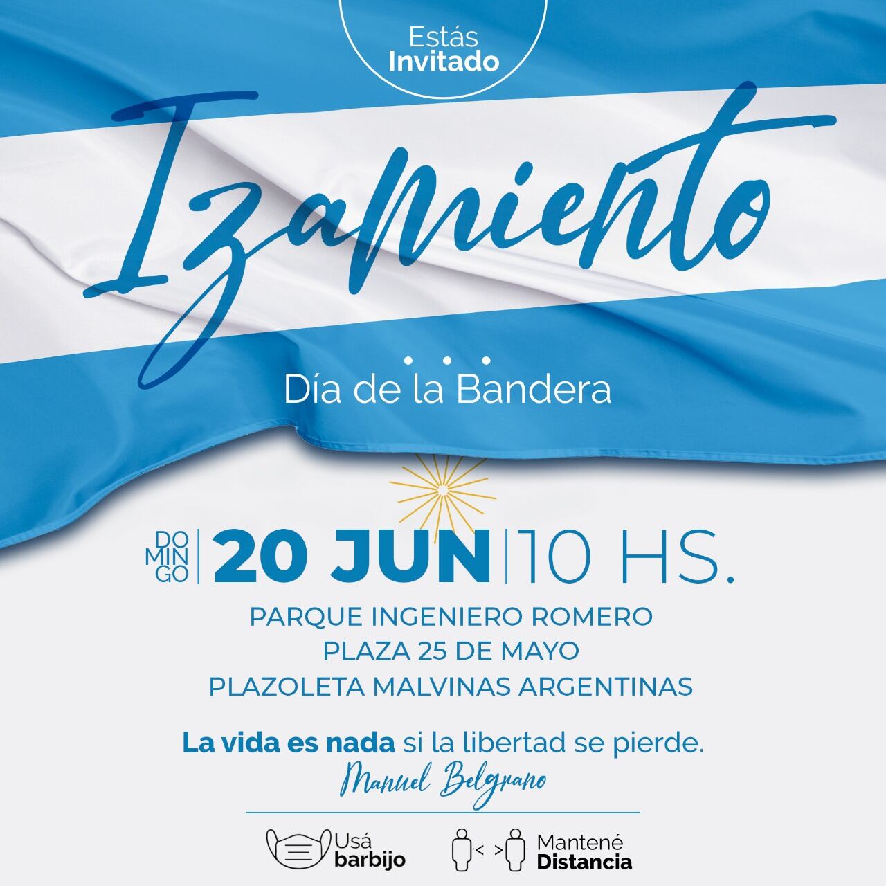 Izamiento de la Bandera Argentina en Arroyito