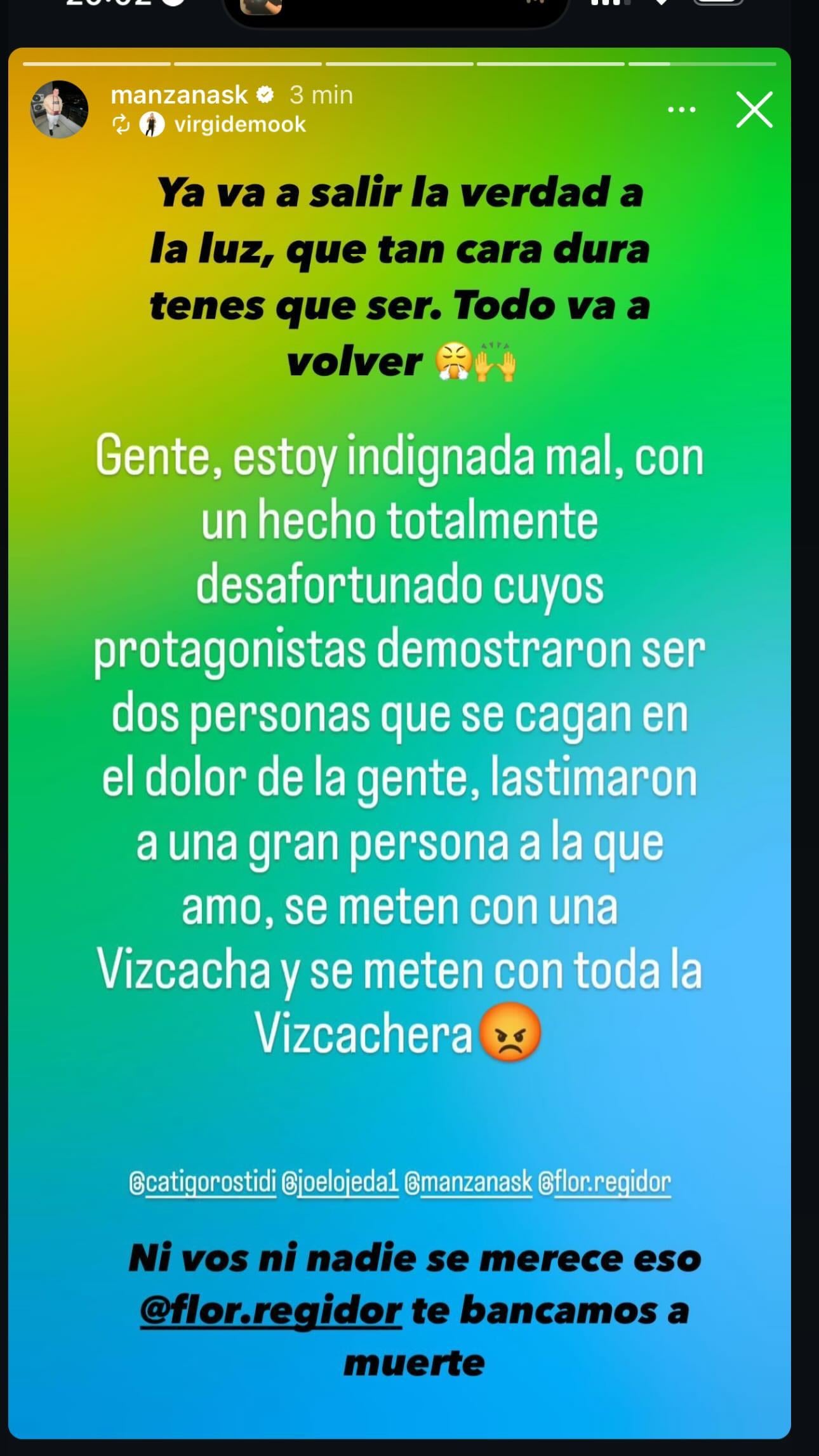 La "Vizcachera" cerró filas fuera de la casa de Gran Hermano ante los rumores de infidelidad.