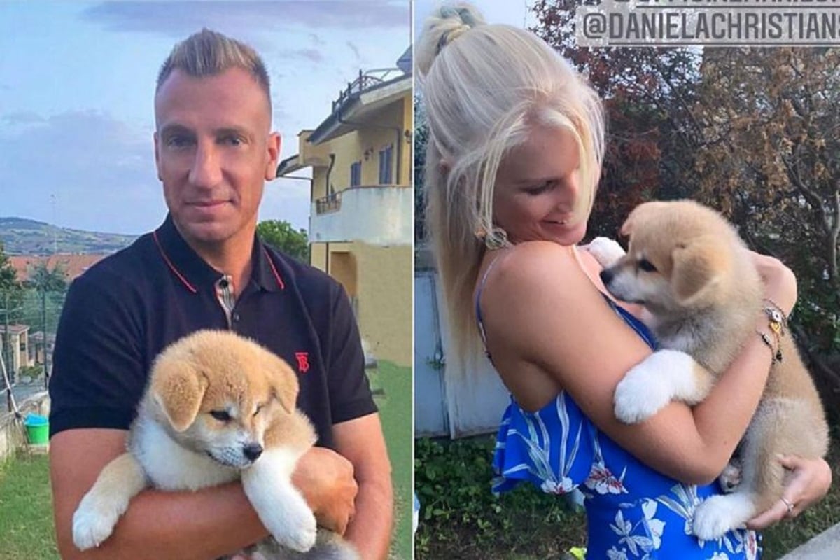 Maxi López, su novia Daniel Christiansson y su perra