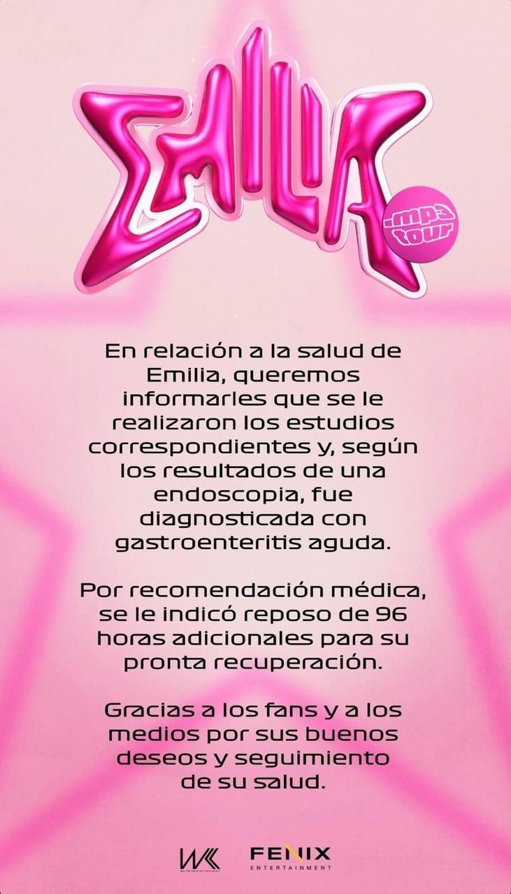 El comunicado sobre la salud de Emilia.