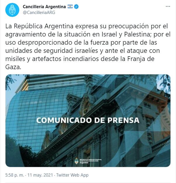 (Twitter: CancilleriaARG)