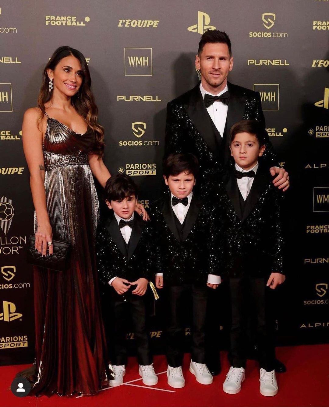 Antonela Roccuzzo celebró el séptimo Balón de Oro junto a Leo Messi.