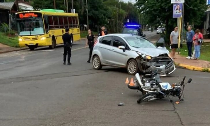 Accidente vial en Posadas dejó un saldo de un herido.