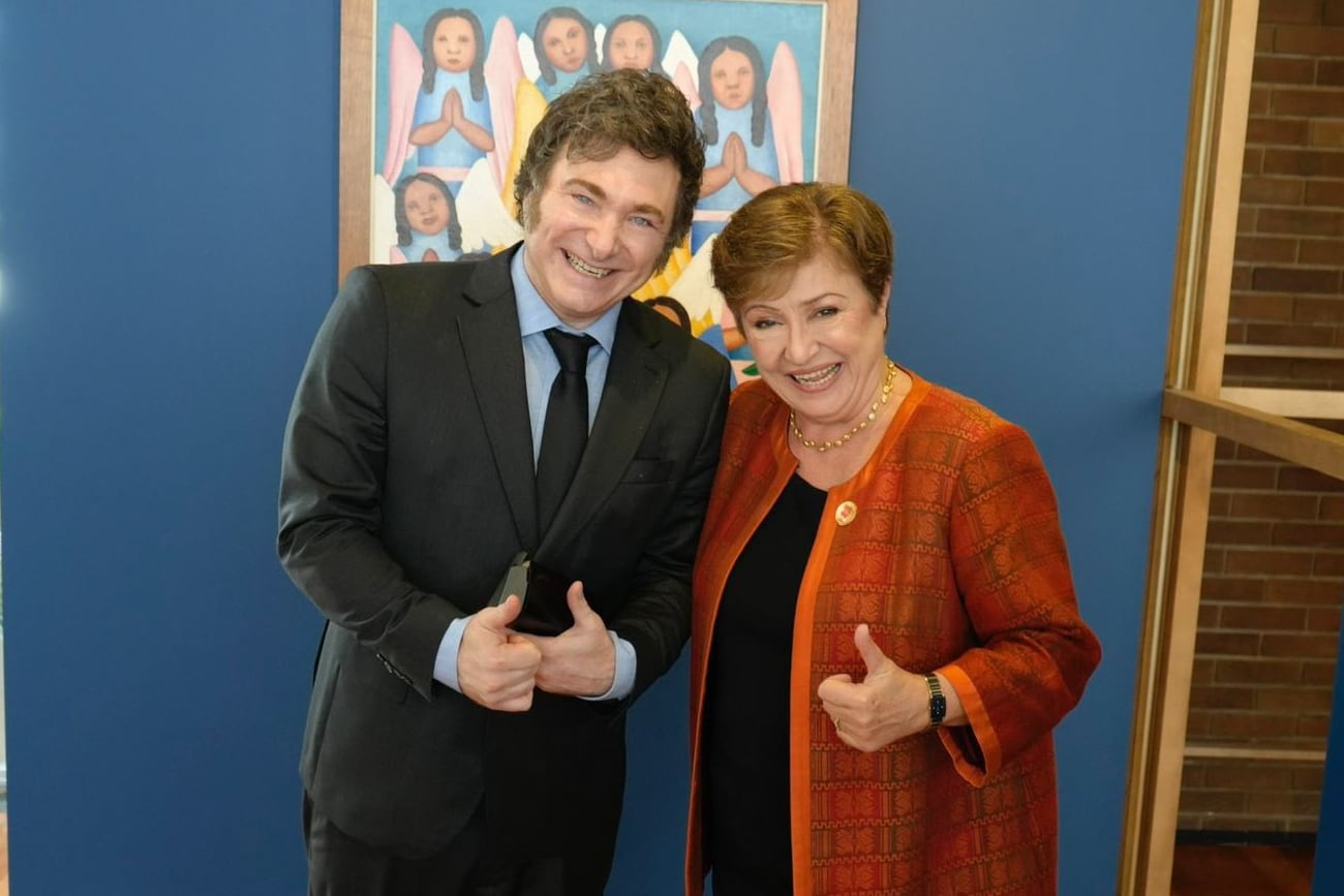 G20. Javier Milei se reunió con Kristalina Georgieva, titular del FMI (Oficina del Presidente).