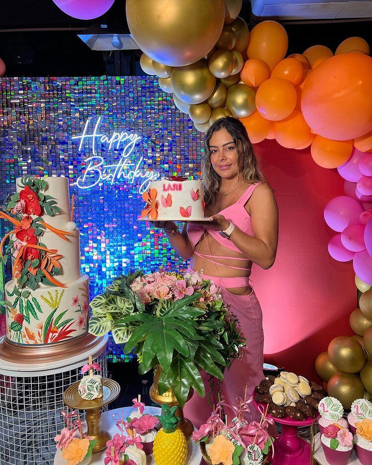 Larissa Riquelme durante la celebración de su cumpleaños.