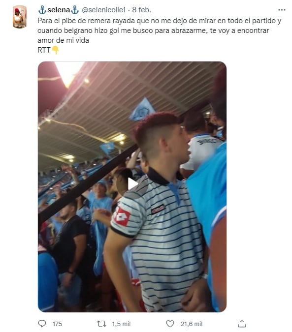 La chica encontró al joven del que se enamoró gracias a Twitter. (Captura del tuit)