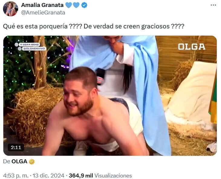 Amalia publicó un tuit cargado de bronca.