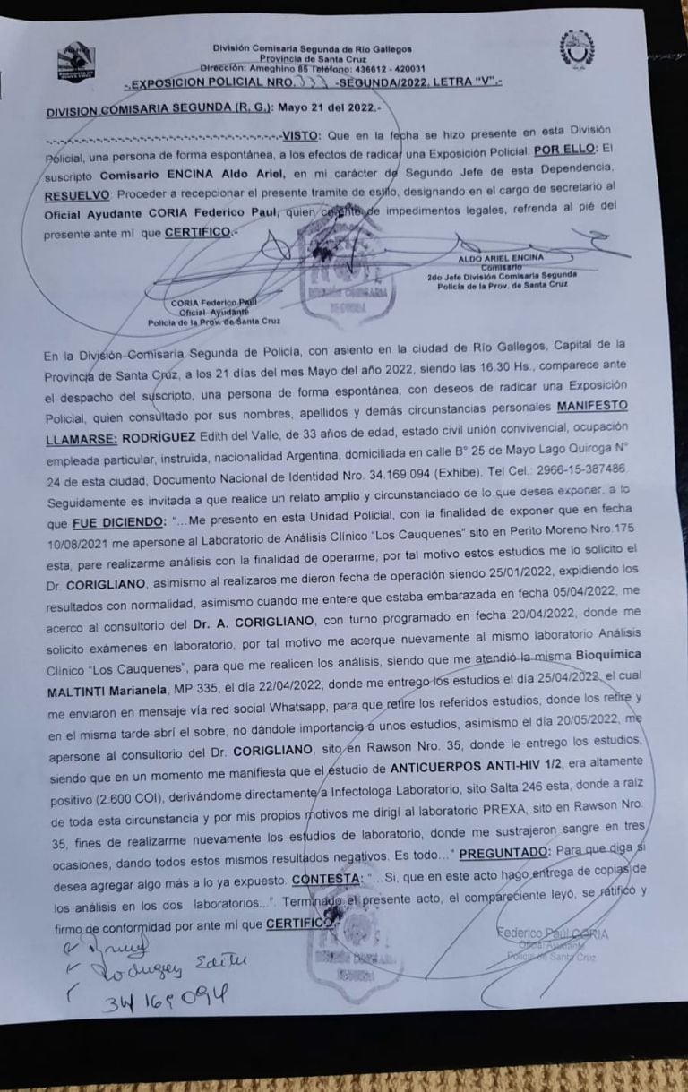 Le diagnosticaron HIV por error a una embarazada en Río Gallegos