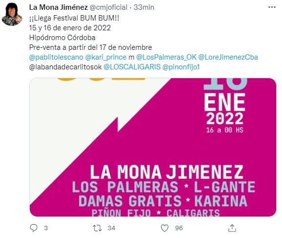 Se viene un mega festival, con mucho bum bum: La Mona, L-Gante, Los Palmeras, la Princesita, Los Caligaris, entre otros.