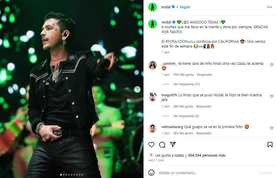 El rotundo cambio de imagen de Christian Nodal tras convertirse en papá junto a Cazzu