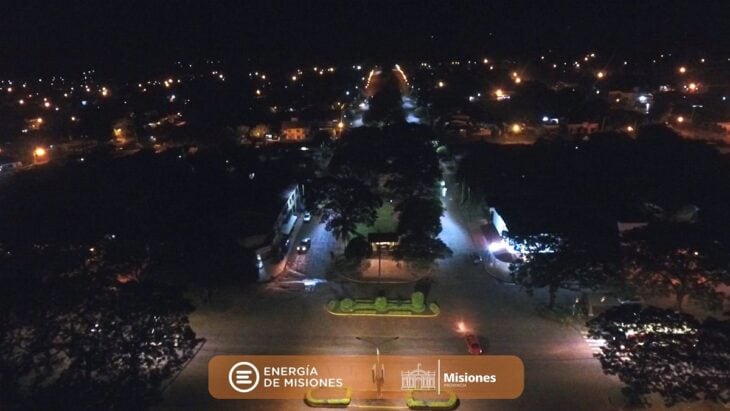 Apóstoles: nuevas luminarias LED. Foto: Energía de Misiones