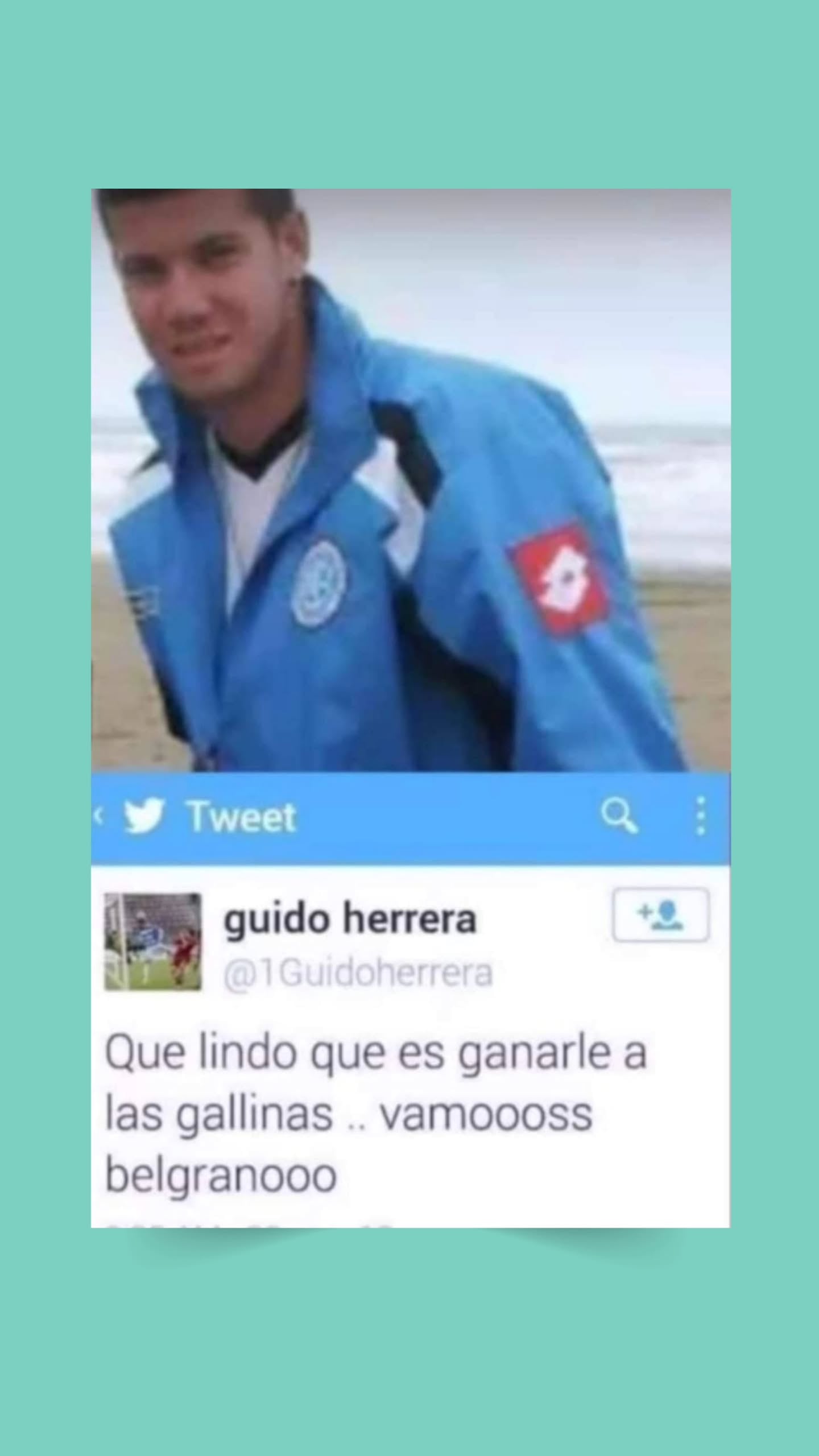 Uno de los posteos de Herrera con la indumentaria de Belgrano.