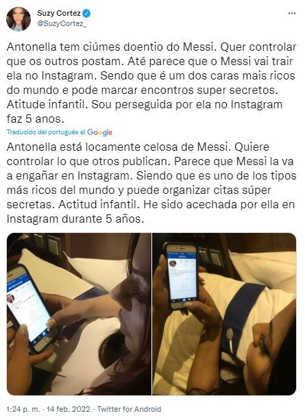 Mis Bum Bum dijo que Antonela Roccuzzo tiene una "actitud infantil" y que está "locamente celosa".