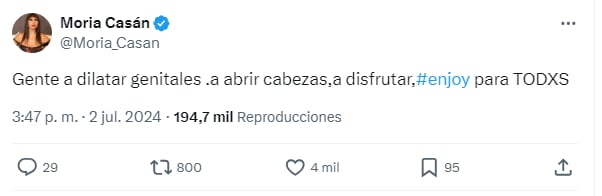 Moria Casán y un mensaje para sus seguidores