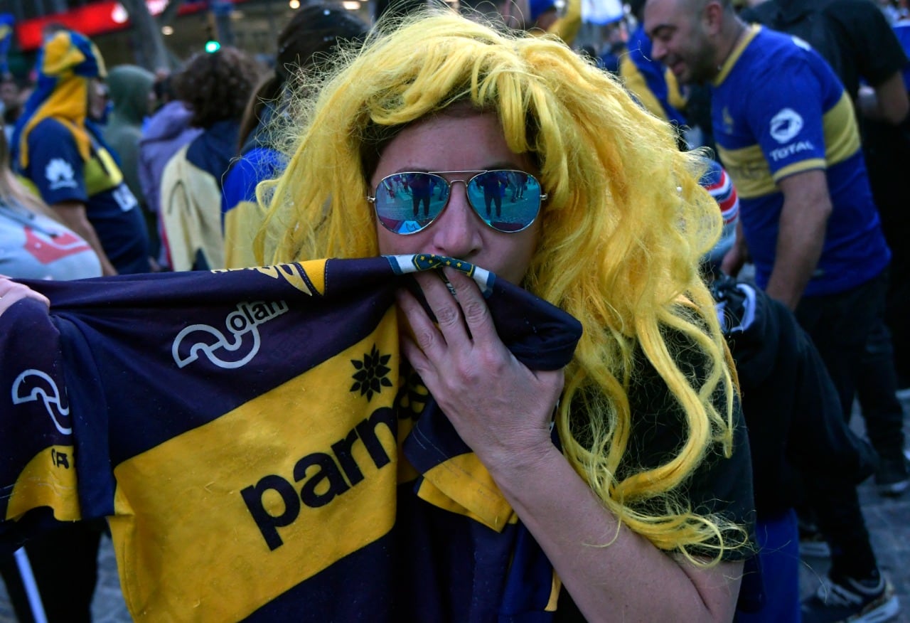 Los festejos del Boca campepón en Mendoza. Orlando Pelichotti / Los Andes.
