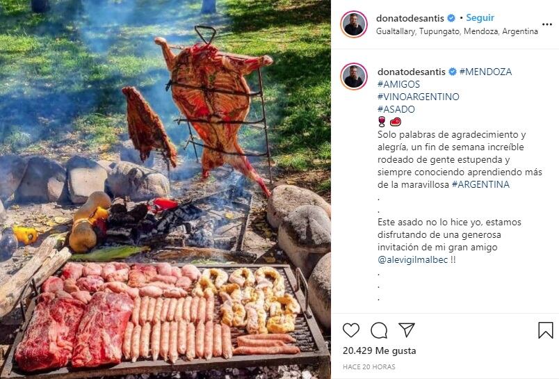 Donato De Santis estuvo en el Valle de Uco