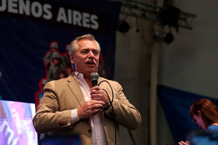 Alberto Fernández en precongreso provincial del Movimiento Evita que se realizó en la Universidad Nacional de San Martín. (Presidencia)