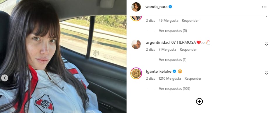 El comentario de L-Gante en los posteos de Wanda Nara