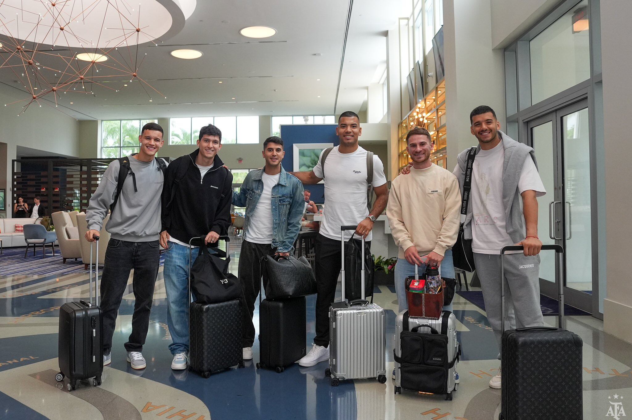 Los jugadores de la Selección Argentina ya están en Estados Unidos de cara a la doble fecha de Eliminatorias. / Gentileza.