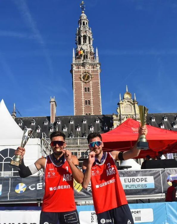 Leo Aveiro (N°1) y Bautista Amieva (N°2), campeones en Bélgica.