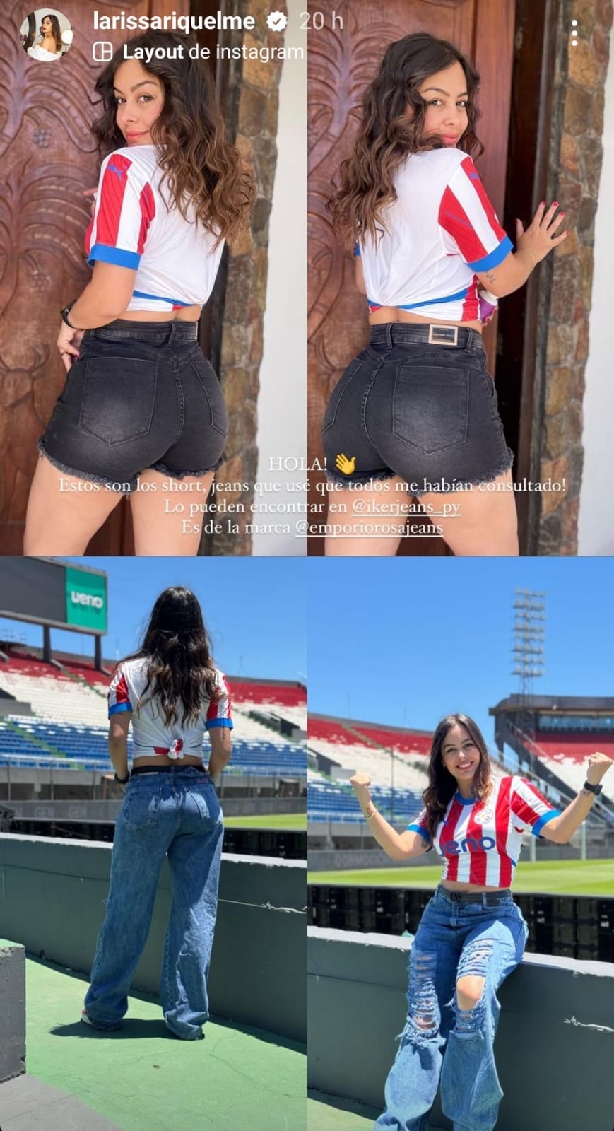 Larrisa Riquelme festejó el triunfo de Paraguay con un look mega hot