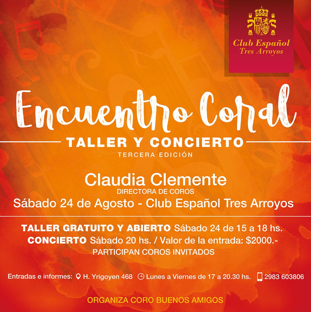 Encuentro Coral en el Club Español de Tres Arroyos