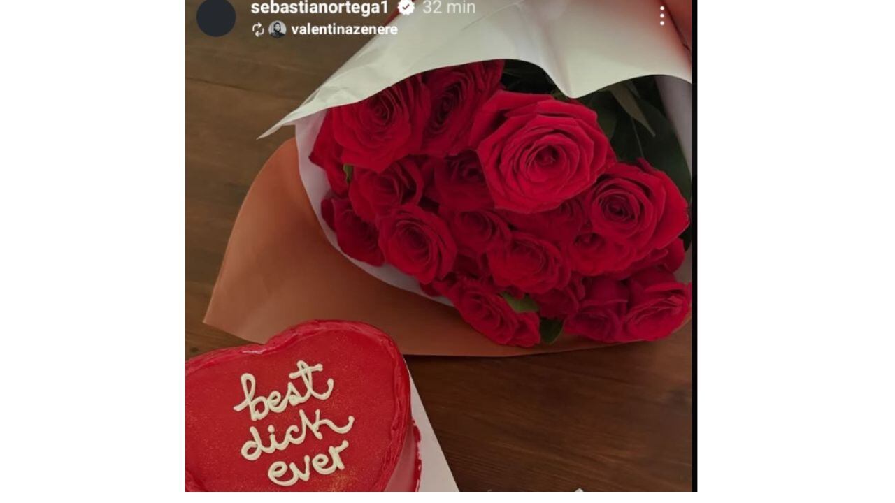 El regalo de Valentina Zenere a Sebastián Ortega.