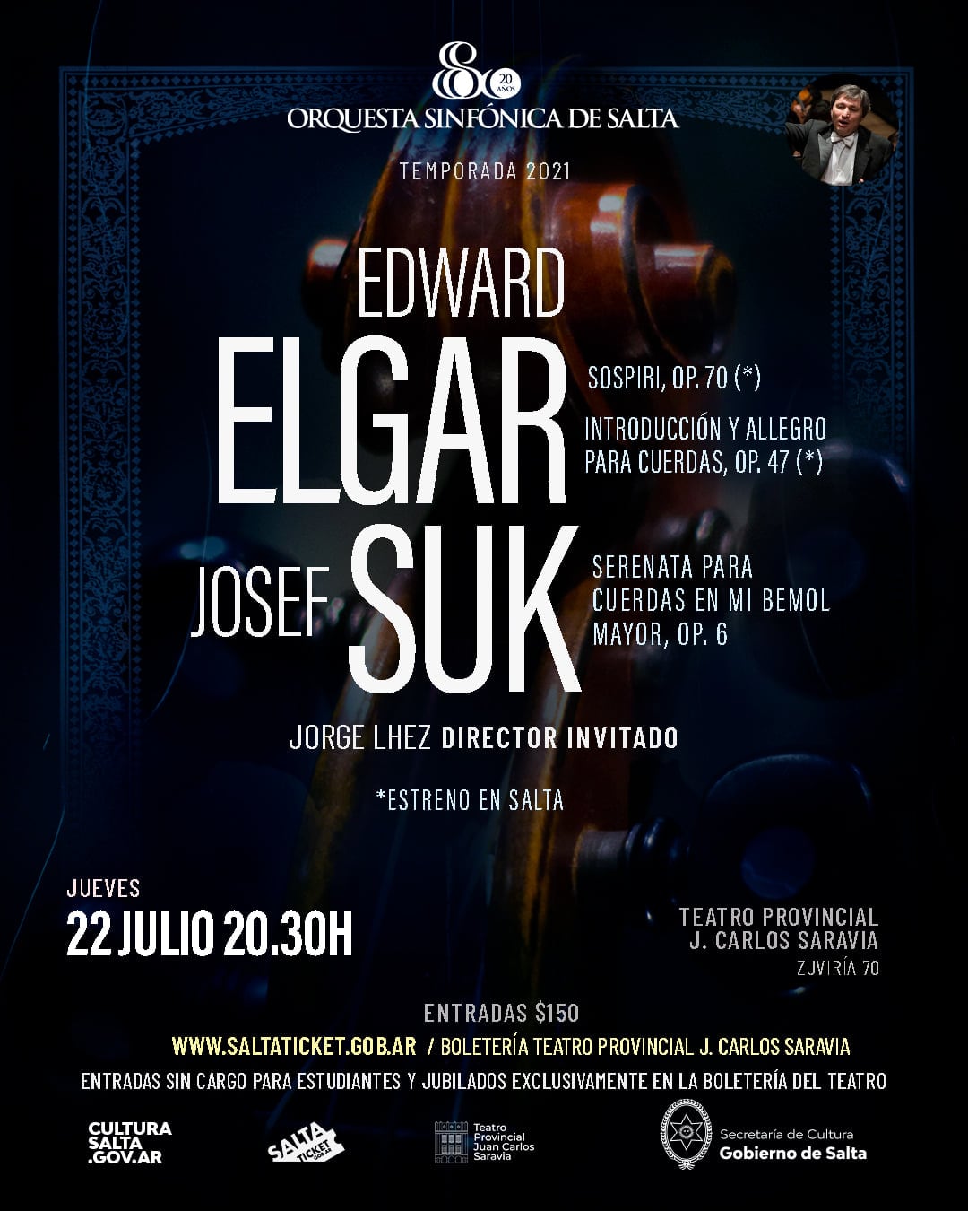 El concierto es este jueves 22 a las 20.30 en el Teatro Provincial.