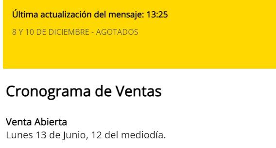 La venta online concluyó antes de la una y media de la tarde.