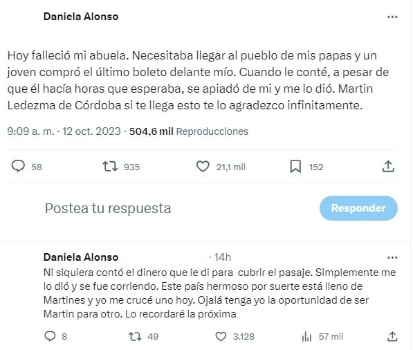 El empático gesto de un cordobés que se viralizó en redes sociales.